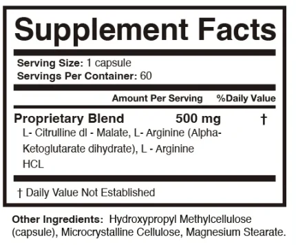 The Supplement Facts box of Melonex: 60 servings and a 500 mg blend